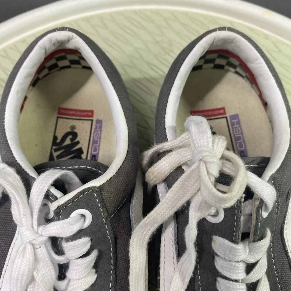 Vans Old Skool Pewter Grey Pop Cush‎ Shoes Skateboard Sneakers Men 8.5/Women 10